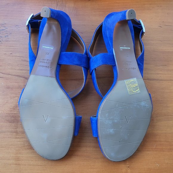Aquatalia Blue Suede Sandals - Picture 6 of 6